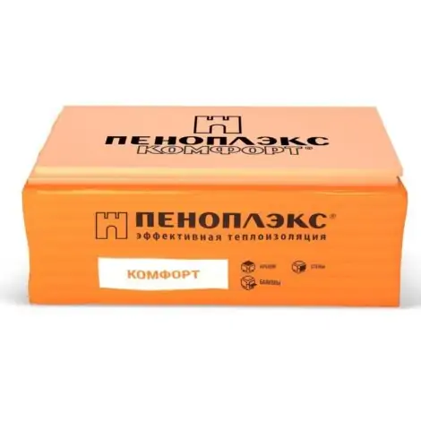 Экструзионный пенополистирол ПЕНОПЛЭКС КОМФОРТ® 40х585х1185 мм, 9 шт., Т-15 6,239м2 / 0,2493м3