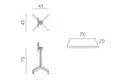 Стол складной квадратный Frasca Mini 70*70 Белый